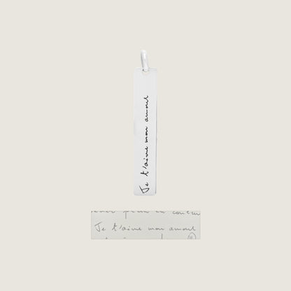 Handwriting Pendant | 10K Gold Bar