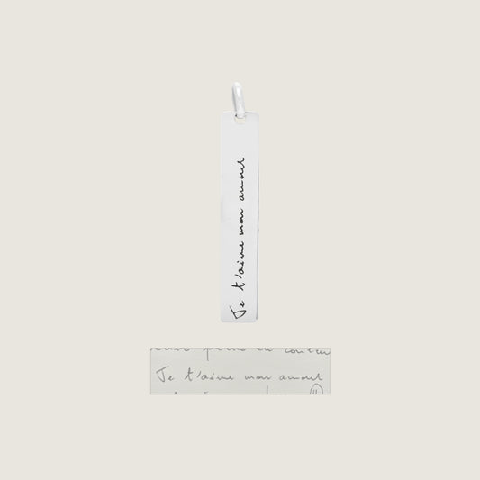 Handwriting Pendant | 10K Gold Bar