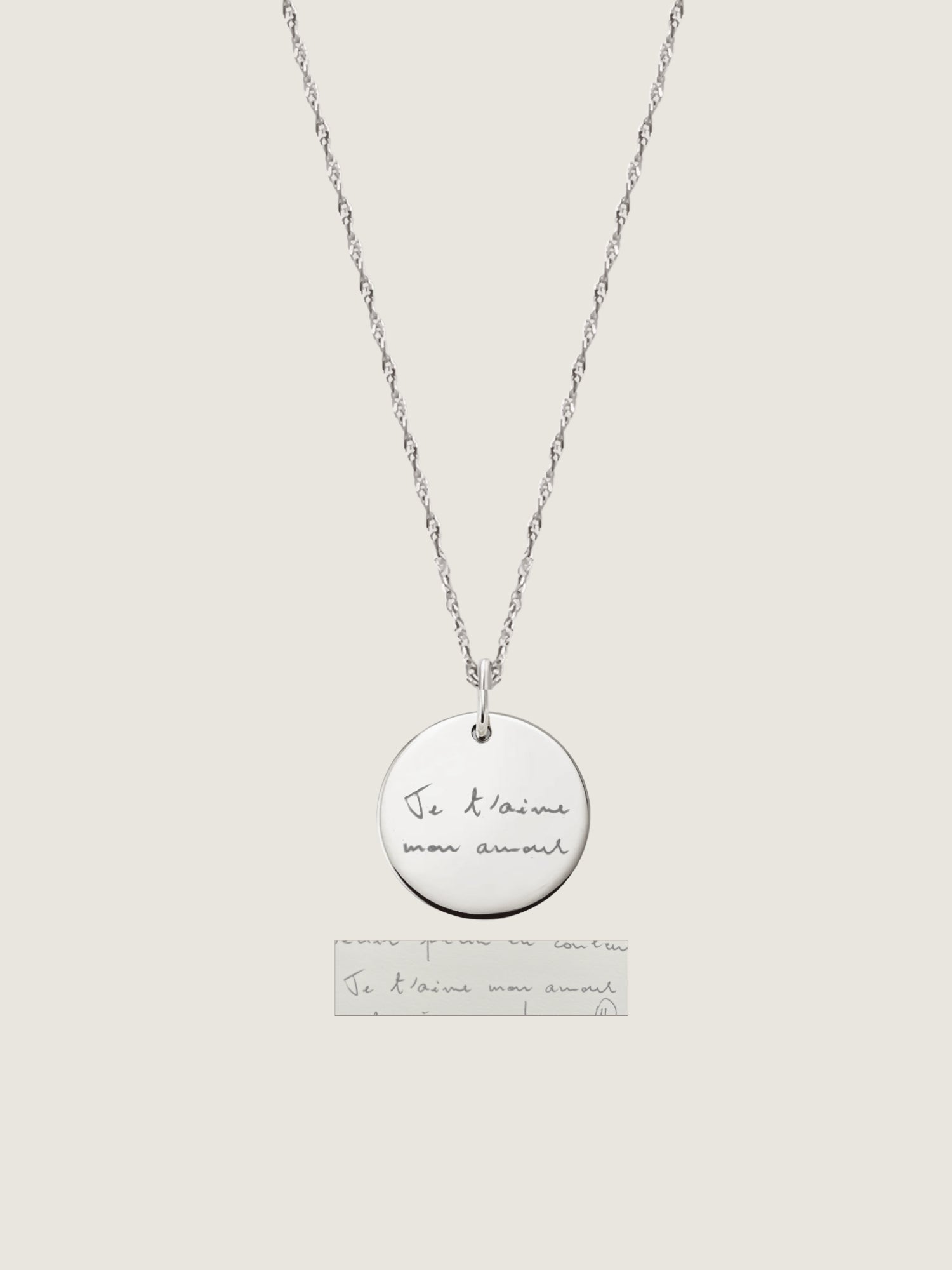 Handwriting Twisted Chain Necklace | 10K Gold Circle