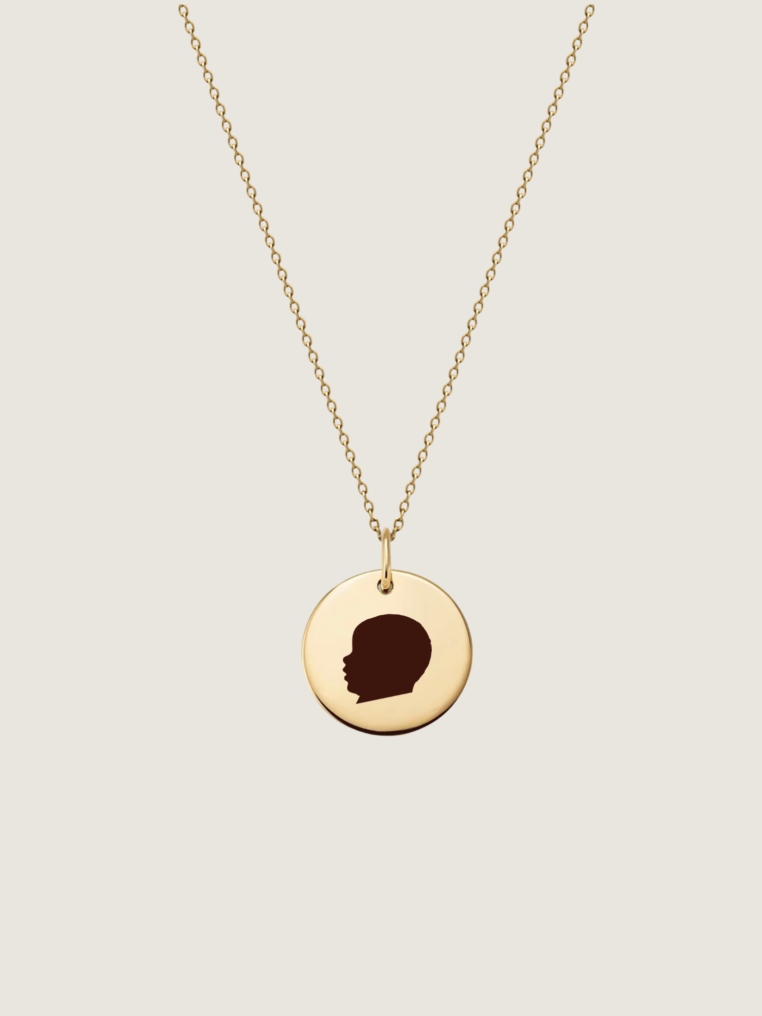 Pendentif d'Empreinte | Disque en Or 10 Carats