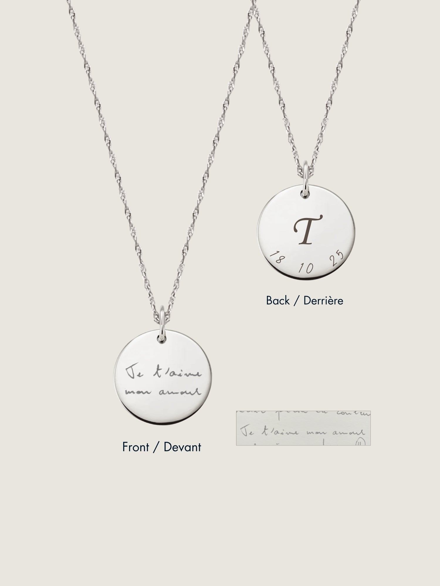 Handwriting Twisted Chain Necklace | 10K Gold Circle