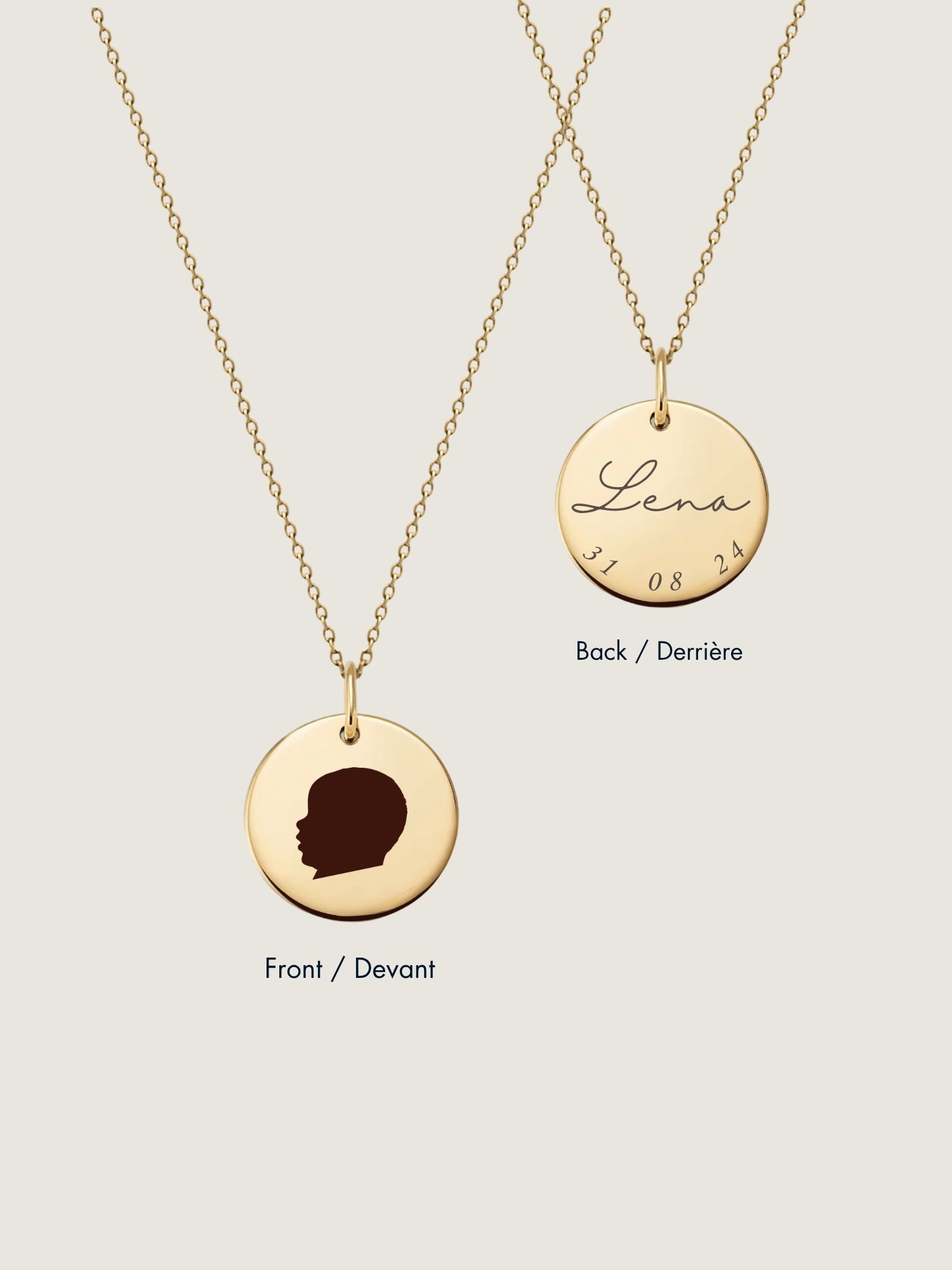 Silhouette Cable Chain Necklace | 10K Gold Circle