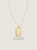 Handwriting Sphere Chain Necklace | 10K Gold Rectangle