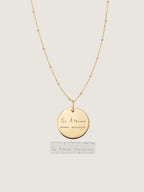 Handwriting Sphere Chain Necklace | 10K Gold Circle