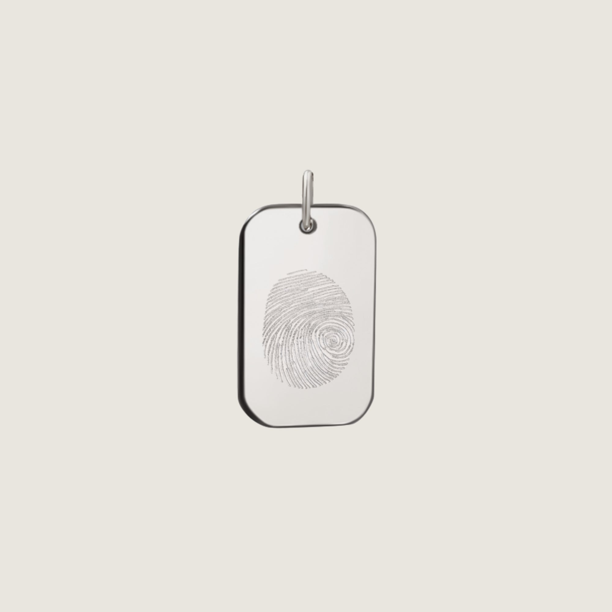 Fingerprint Pendant | 10K Gold Rectangle