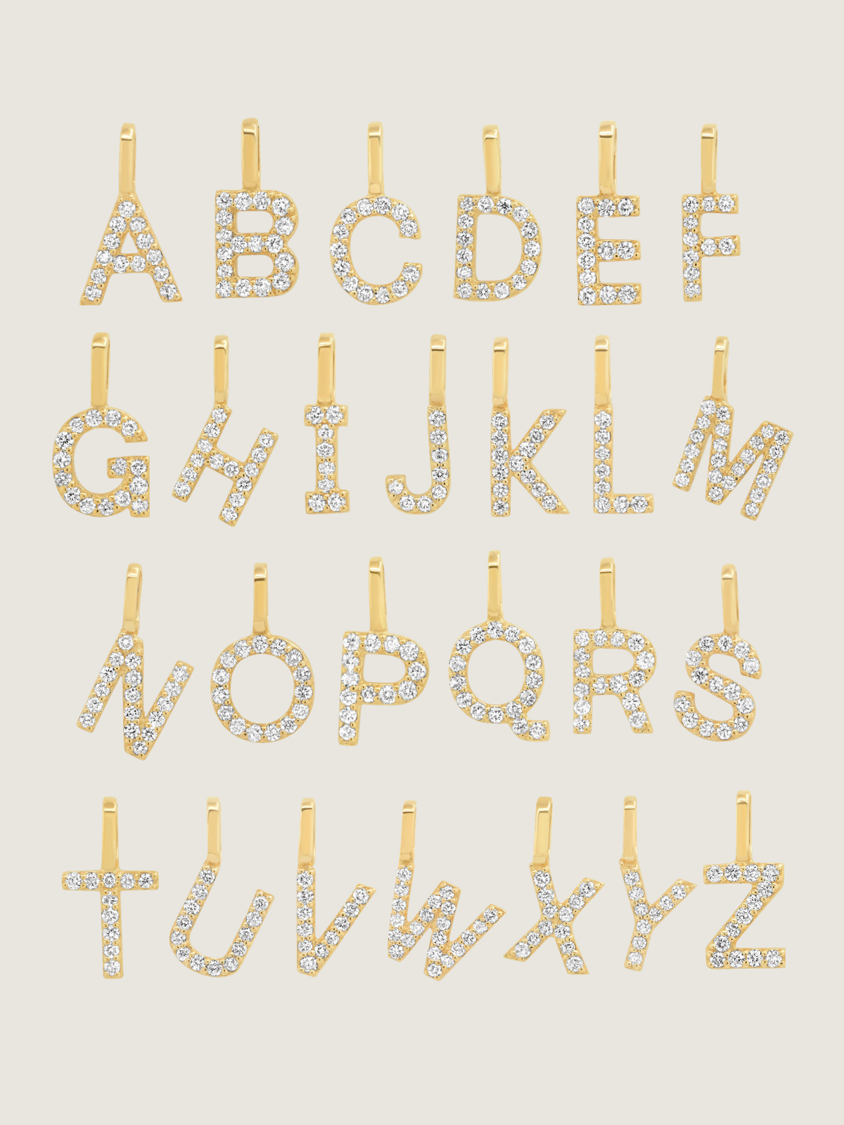 Diamond Initial Pendant | 14K Gold