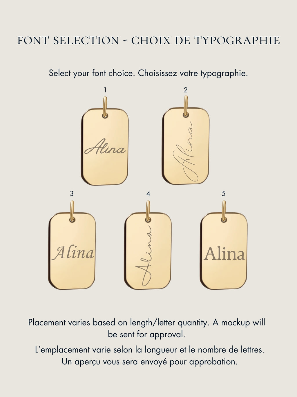 Handwriting Sphere Chain Necklace | 10K Gold Rectangle