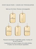Handwriting Sphere Chain Necklace | 10K Gold Rectangle