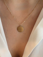 Handwriting Sphere Chain Necklace | 10K Gold Circle