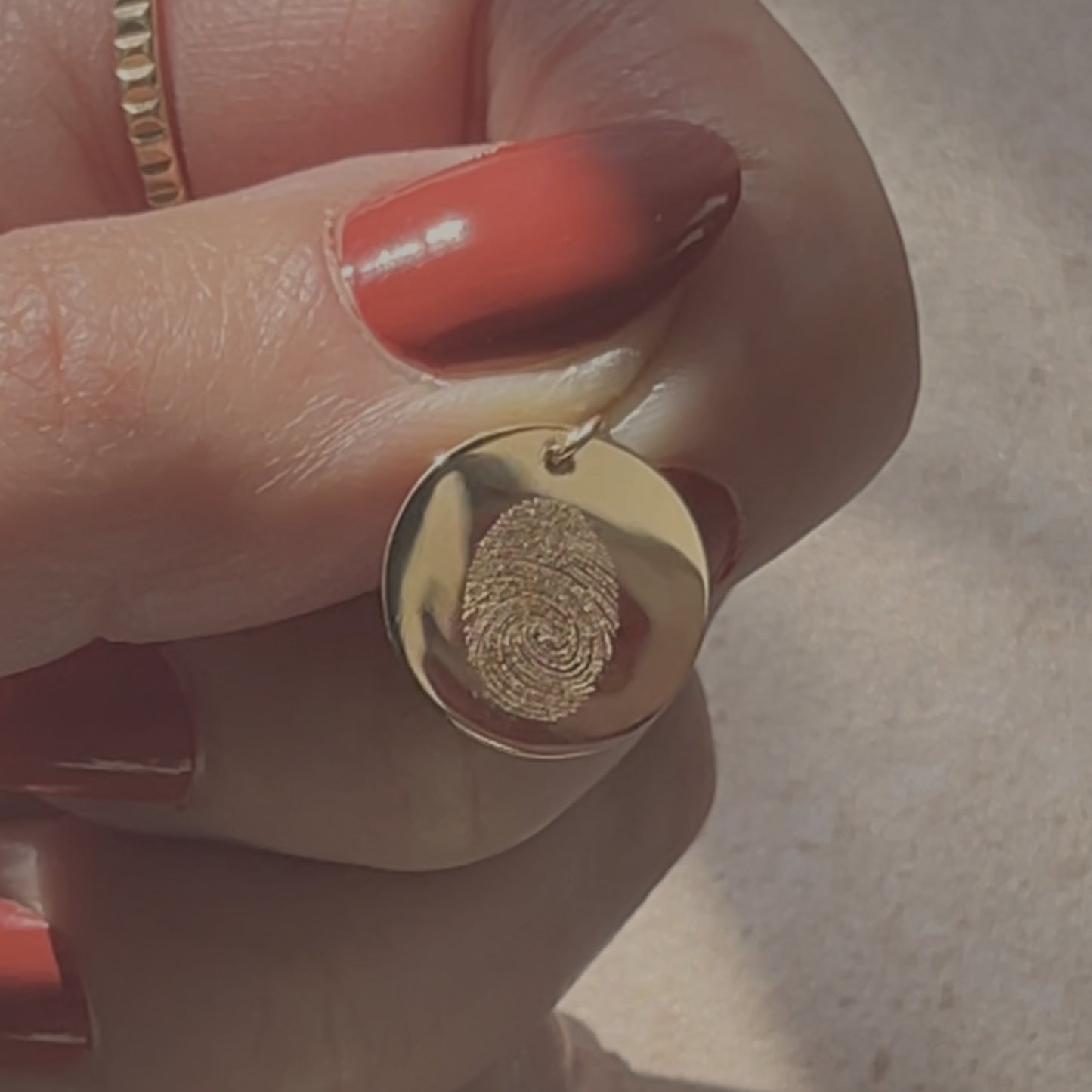 Pendentif d'Empreinte | Disque en Or 10 Carats