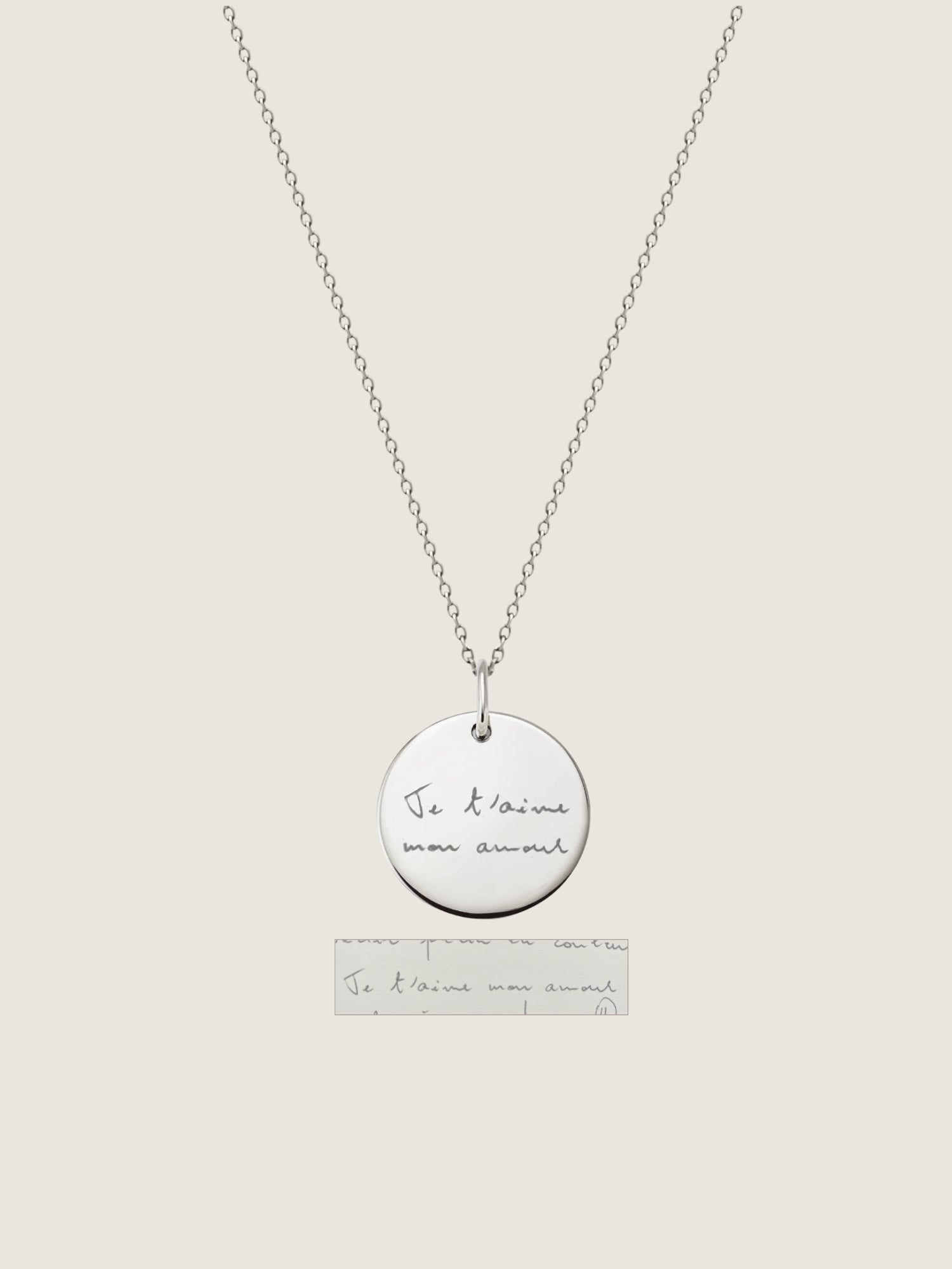 Handwriting Cable Chain Necklace | 10K Gold Circle