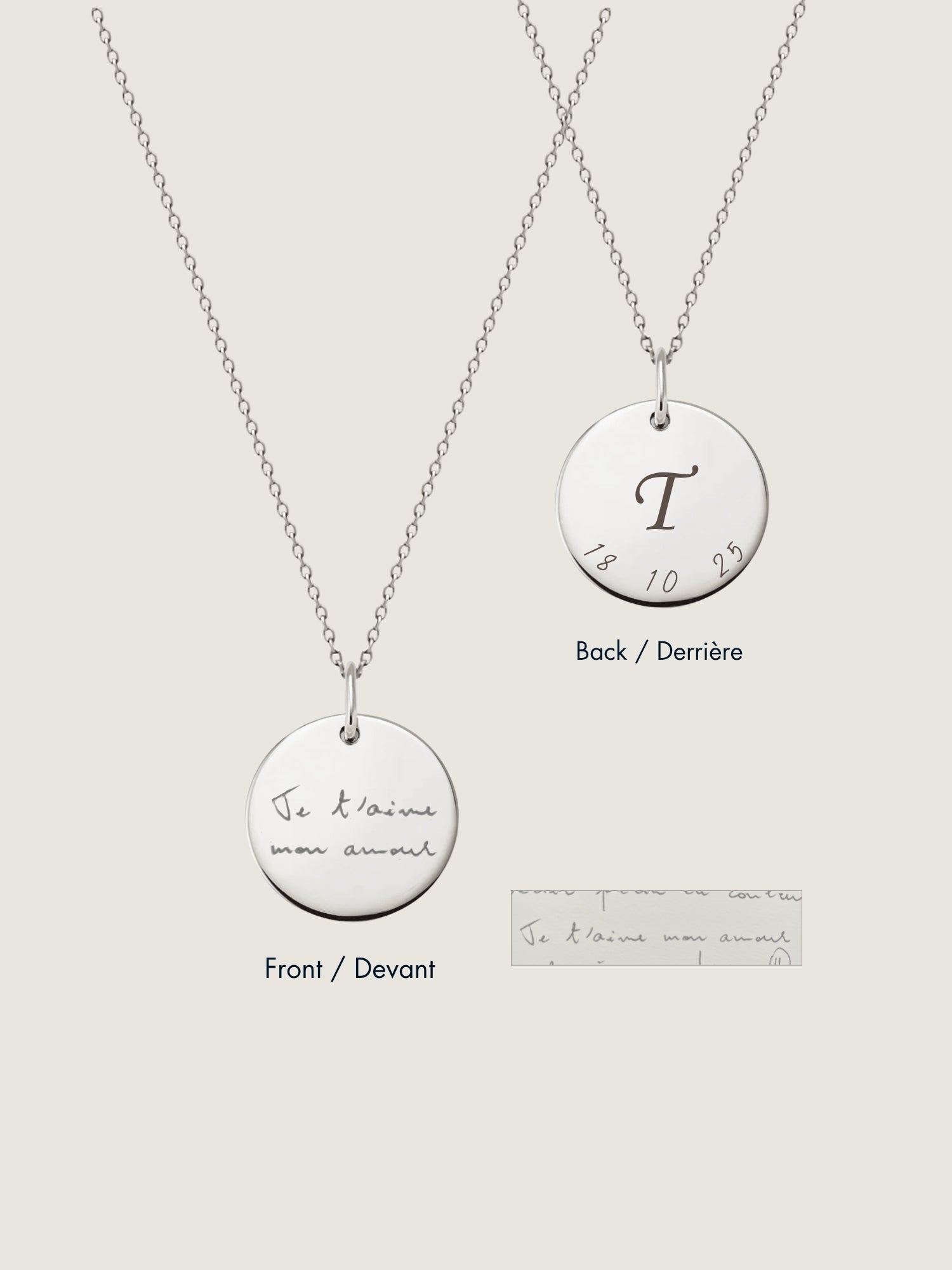 Handwriting Cable Chain Necklace | 10K Gold Circle