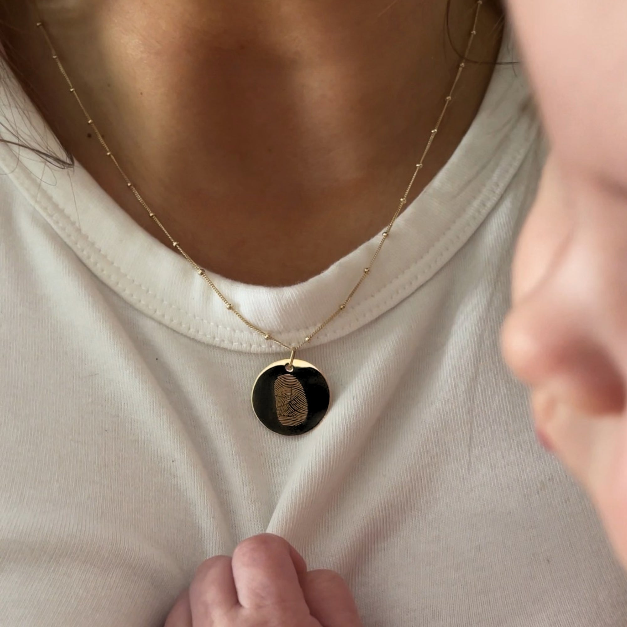 Fingerprint Pendant | 10K Gold Circle