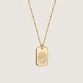 Fingerprint Twisted Chain Necklace | 10K Gold Rectangle