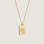 Fingerprint Twisted Chain Necklace | 10K Gold Rectangle