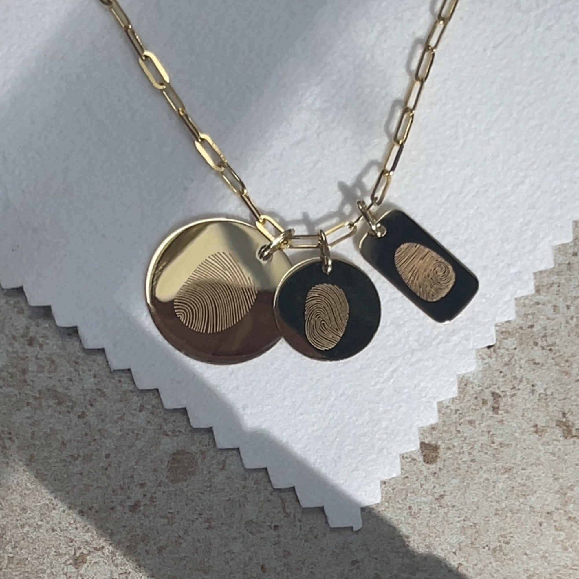 Fingerprint Pendant | 10K Gold Circle
