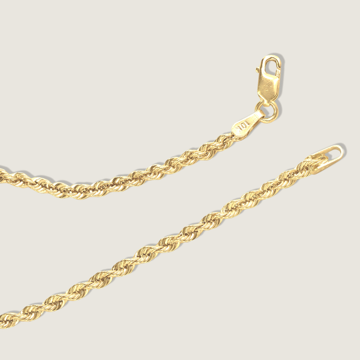 Bold Rope Chain Bracelet  | 10K Solid Gold