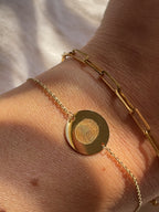 Fingerprint Bracelet | 10K Gold Circle