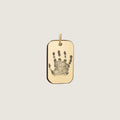 Handprint Pendant | 10K Gold Rectangle