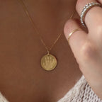 Handprint Cable Chain Necklace | 10K Gold Circle