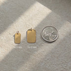 Handprint Pendant | 10K Gold Rectangle