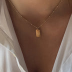 Handprint Pendant | 10K Gold Rectangle