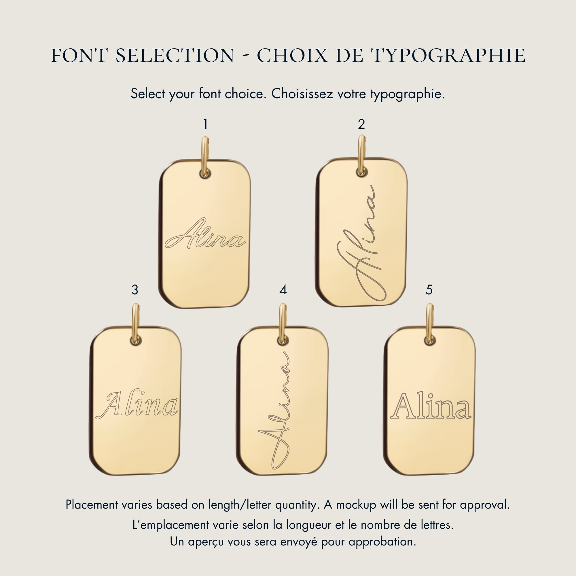 Pendentif Gravure de Main | Rectangle en Or 10 Carats