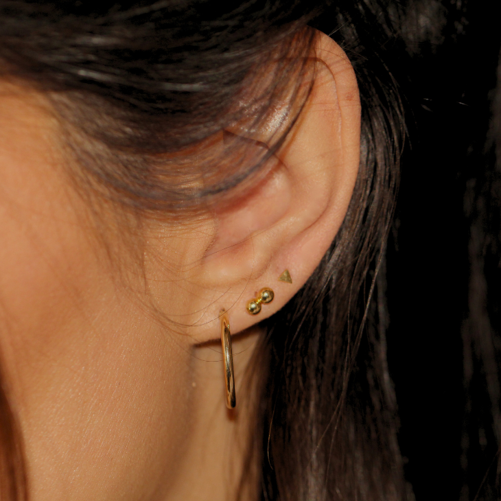 Mini clous d'oreilles à double sphère
