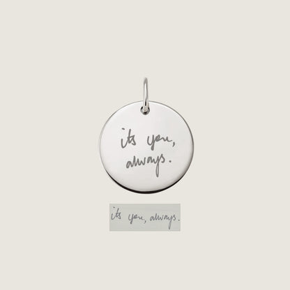 925 Sterling Silver Actual Handwriting Personalized Custom Memorial Engraved Pendant Jewelry