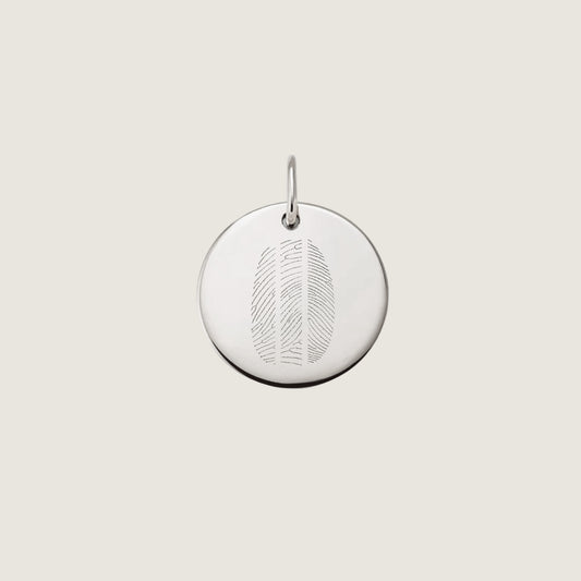 925 Sterling Silver Actual Three Fingerprint Personalized Custom Memorial Engraved Pendant