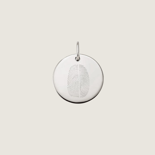 925 Sterling Silver Actual Two Fingerprint Personalized Custom Memorial Engraved Pendant Jewelry