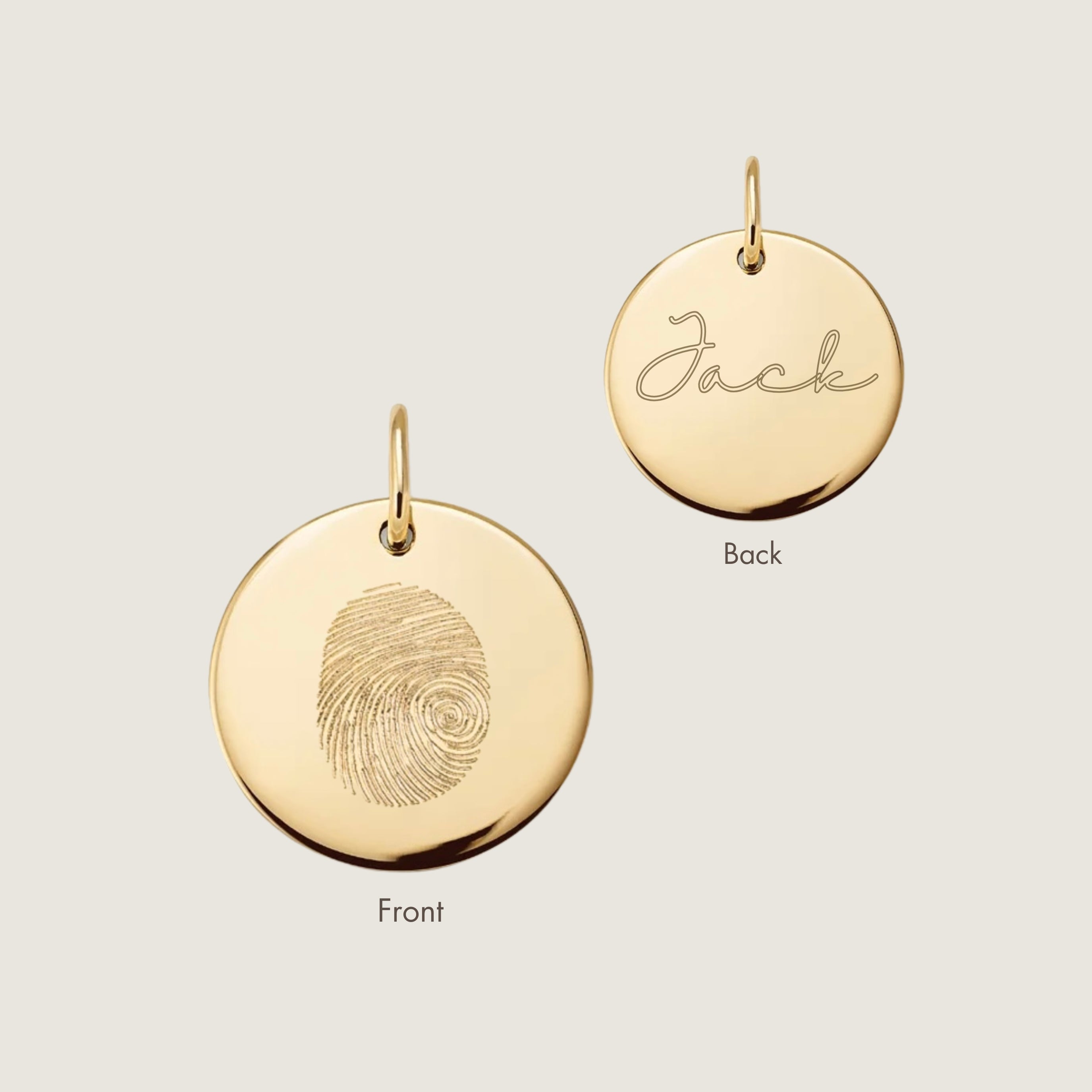 Fingerprint Pendant | 10K Gold Circle