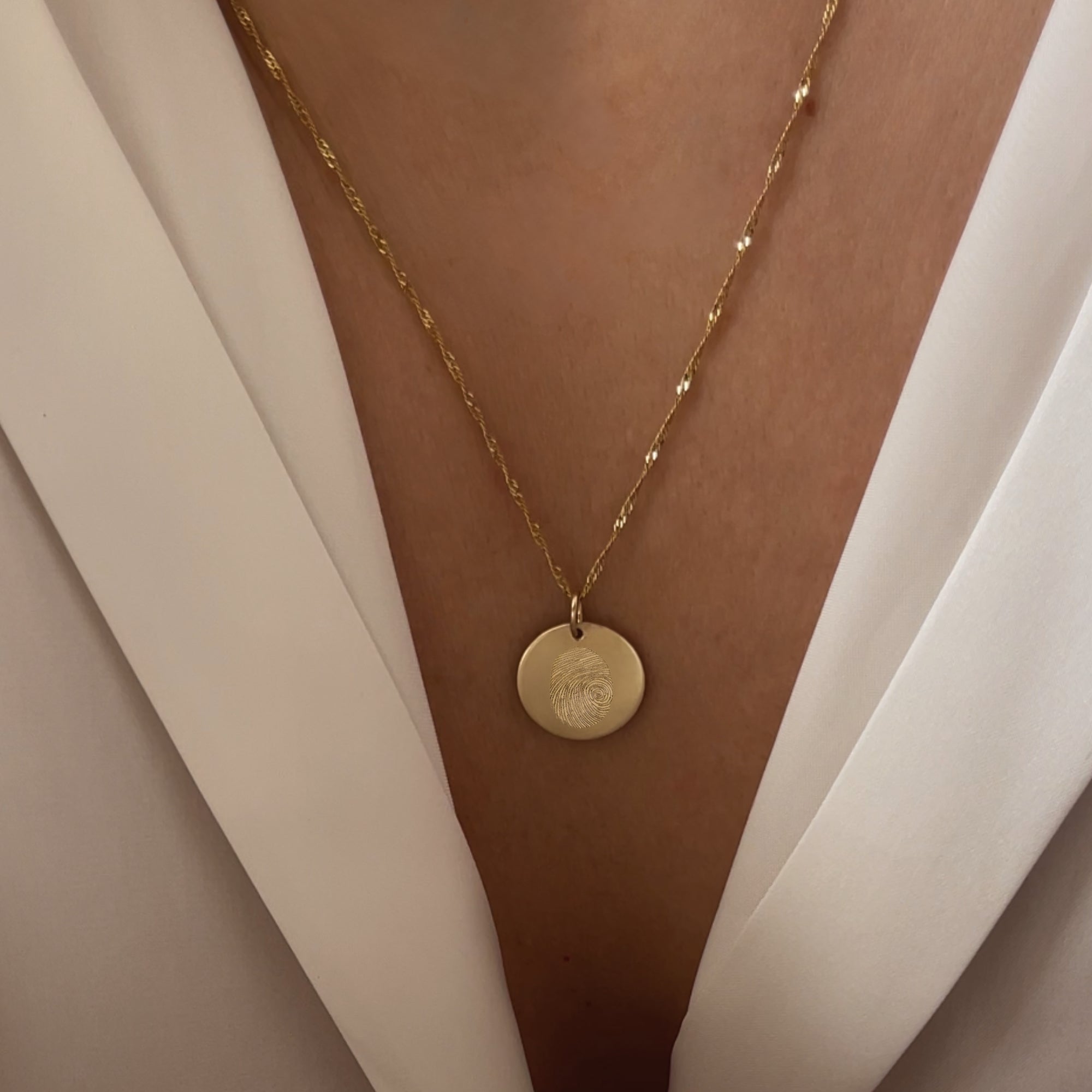 Fingerprint Pendant | 10K Gold Circle