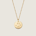 Paw Print Twisted Chain Necklace | 10K Gold Circle