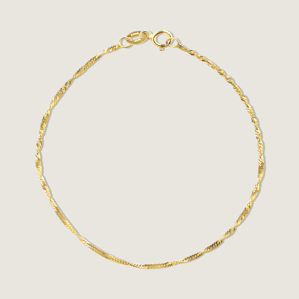 Singapore Chain Bracelet  | 10K Solid Gold