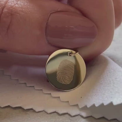 Pendentif d'Empreinte | Disque en Or 10 Carats