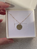 Handwriting Sphere Chain Necklace | 10K Gold Circle