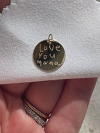 Handwriting Sphere Chain Necklace | 10K Gold Circle