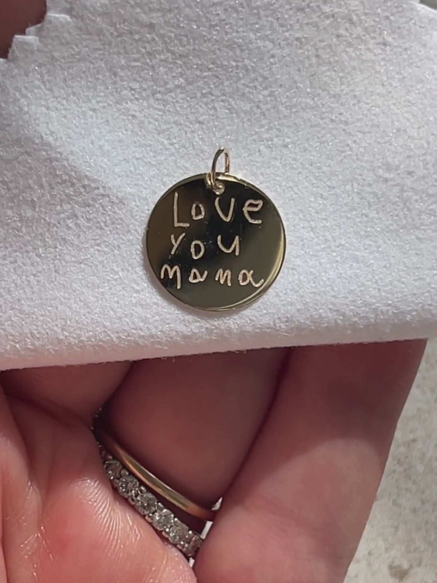 Handwriting Cable Chain Necklace | 10K Gold Circle