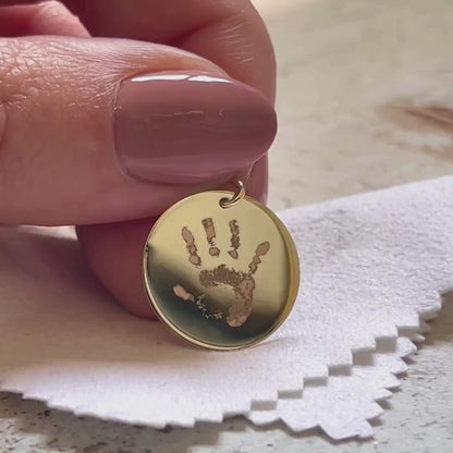Pendentif Gravure de Main | Disque en Or 10 Carats