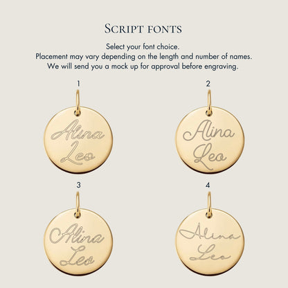 script font choice for two fingerpirint engraved pendant